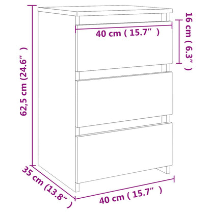 Mesa cabeceira 40x35x62,5 cm derivados madeira carvalho sonoma