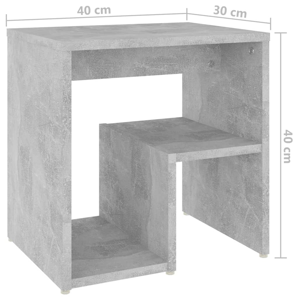 Mesas de cabeceira 2 pcs derivados de madeira cinzento cimento