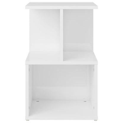 Mesas cabeceira 2pcs 35x35x55cm deriv. madeira branco brilhante