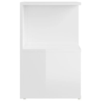 Mesas cabeceira 2pcs 35x35x55cm deriv. madeira branco brilhante