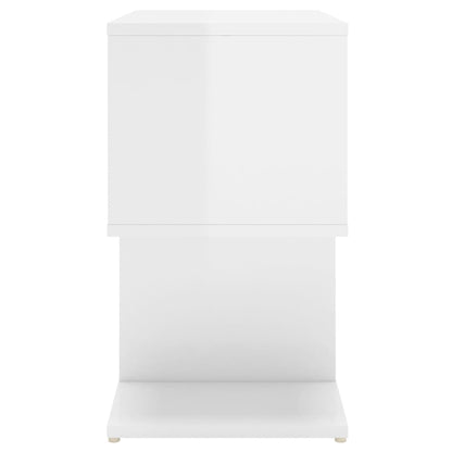 Mesa de cabeceira derivados de madeira branco brilhante