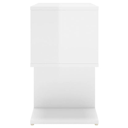 Mesas de cabeceira 2pcs derivados de madeira branco brilhante