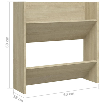 Sapateira de parede 60x18x60 cm contraplacado carvalho sonoma