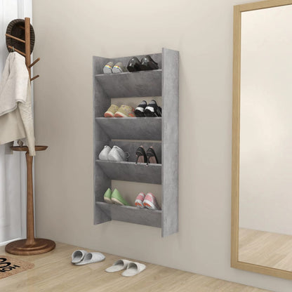 Sapateiras de parede 2 pcs 60x18x60 cm contrapl. cinza cimento