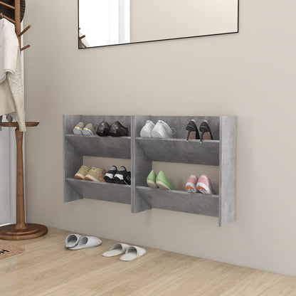 Sapateiras de parede 2 pcs 60x18x60 cm contrapl. cinza cimento
