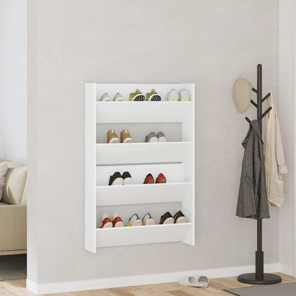 Sapateiras de parede 2 pcs 80x18x60 cm contraplacado branco