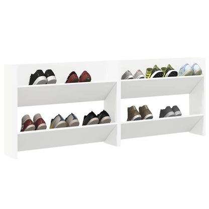 Sapateiras de parede 2 pcs 80x18x60 cm contraplacado branco