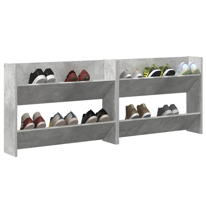 Sapateiras de parede 2 pcs 80x18x60 cm contrapl. cinza cimento