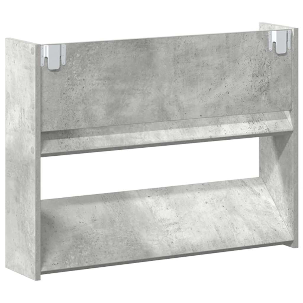 Sapateiras de parede 2 pcs 80x18x60 cm contrapl. cinza cimento