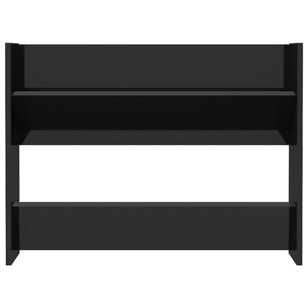 Sapateira de parede derivados de madeira preto brilhante