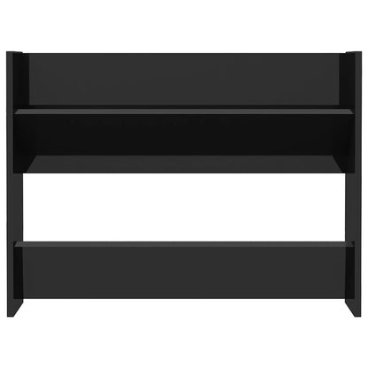 Sapateira de parede derivados de madeira preto brilhante
