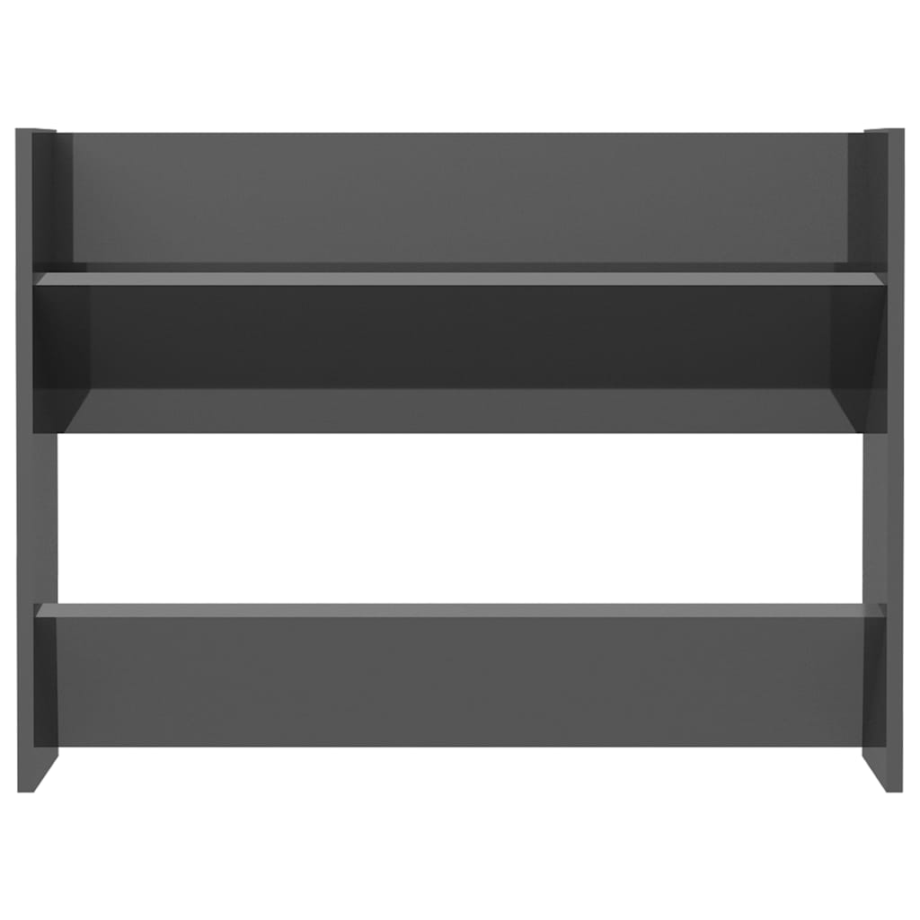 Sapateiras de parede 2pcs derivados de madeira cinza brilhante