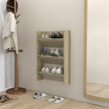 Sapateira de parede 60x18x90 cm contraplacado carvalho sonoma