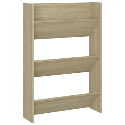 Sapateiras de parede 2 pcs 60x18x90 cm contrap. carvalho sonoma