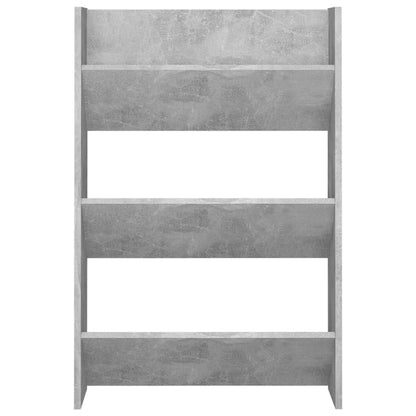 Sapateira de parede 60x18x90 cm contraplacado cinzento cimento