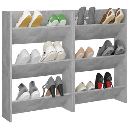 Sapateiras de parede 2 pcs 60x18x90 cm contrapl. cinza cimento