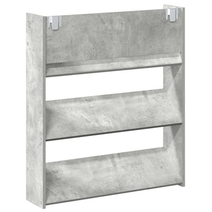 Sapateira de parede 80x18x90 cm contraplacado cinzento cimento