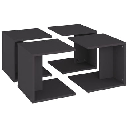 Mesas de centro 4 pcs 33x33x33 cm derivados de madeira cinza