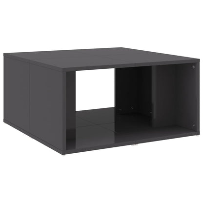 Mesas de centro 4pcs derivados de madeira cinza brilhante