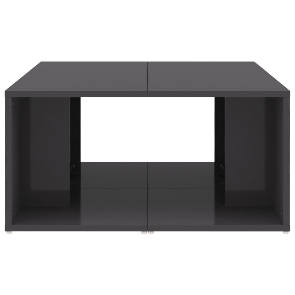 Mesas de centro 4pcs derivados de madeira cinza brilhante