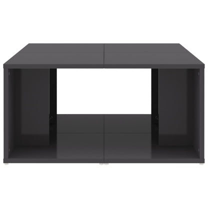 Mesas de centro 4pcs derivados de madeira cinza brilhante