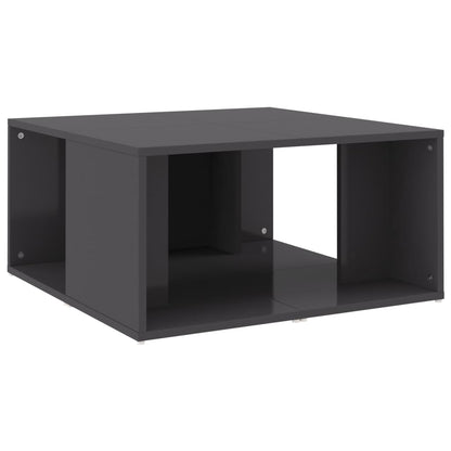 Mesas de centro 4pcs derivados de madeira cinza brilhante