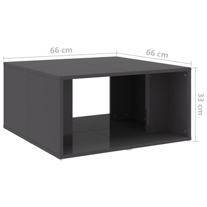 Mesas de centro 4pcs derivados de madeira cinza brilhante