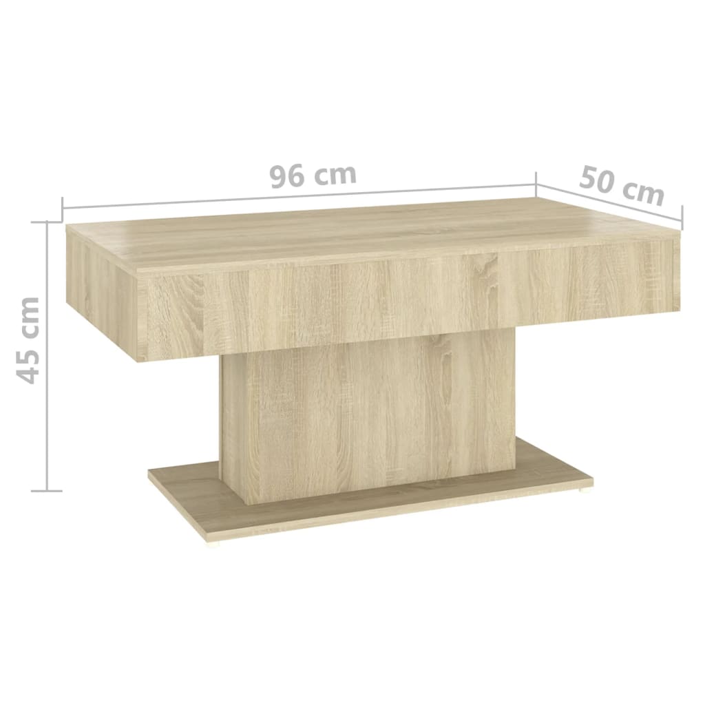 Mesa de centro 96x50x45 cm derivados de madeira carvalho sonoma