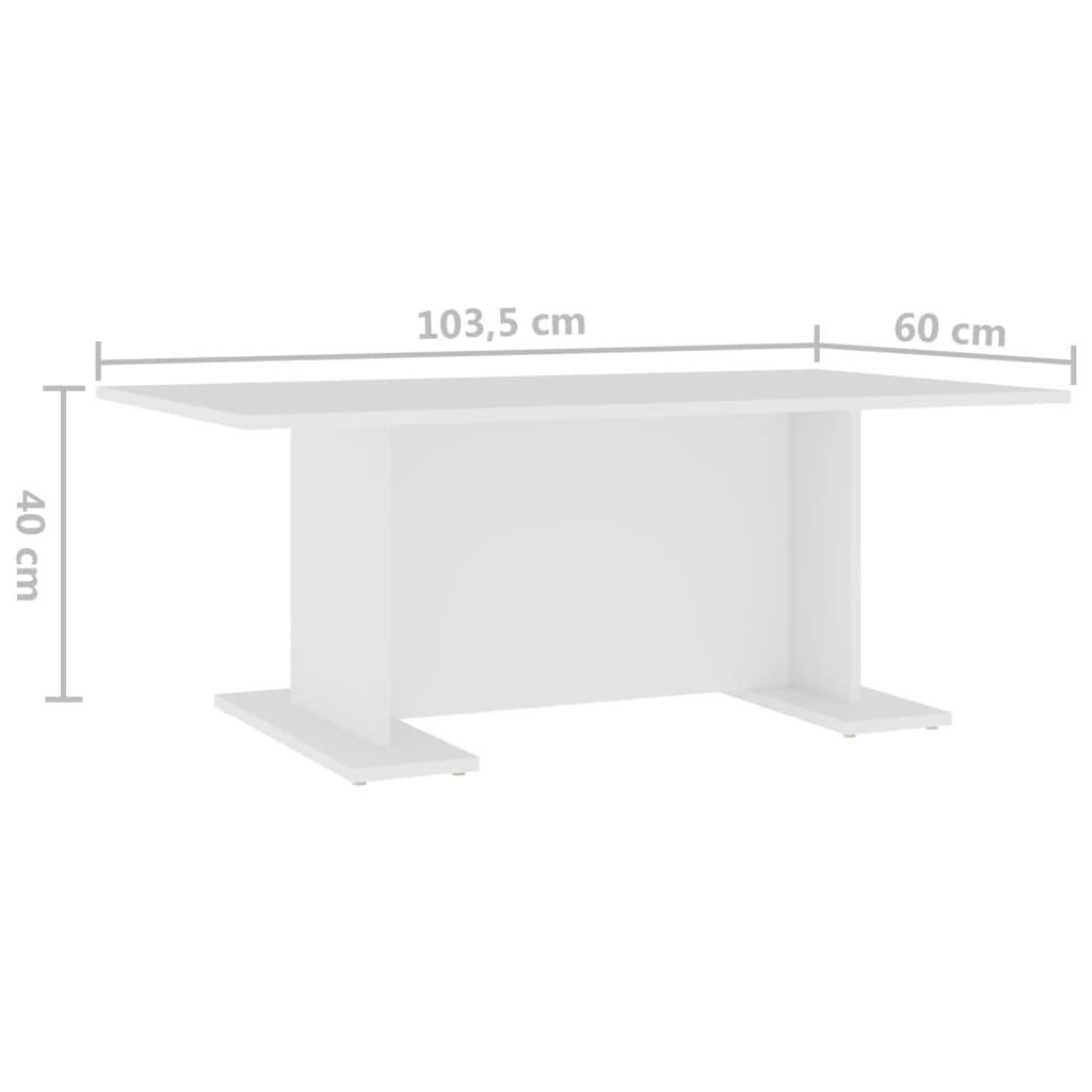 Mesa de centro 103,5x60x40 cm derivados de madeira branco