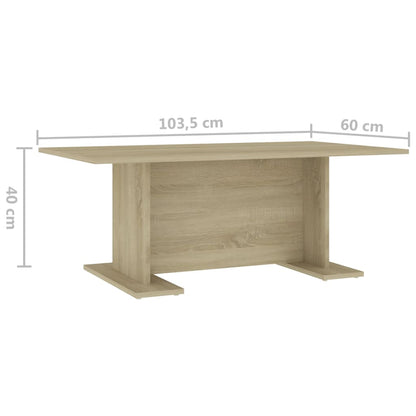 Mesa de centro 103,5x60x40 cm contraplacado carvalho sonoma