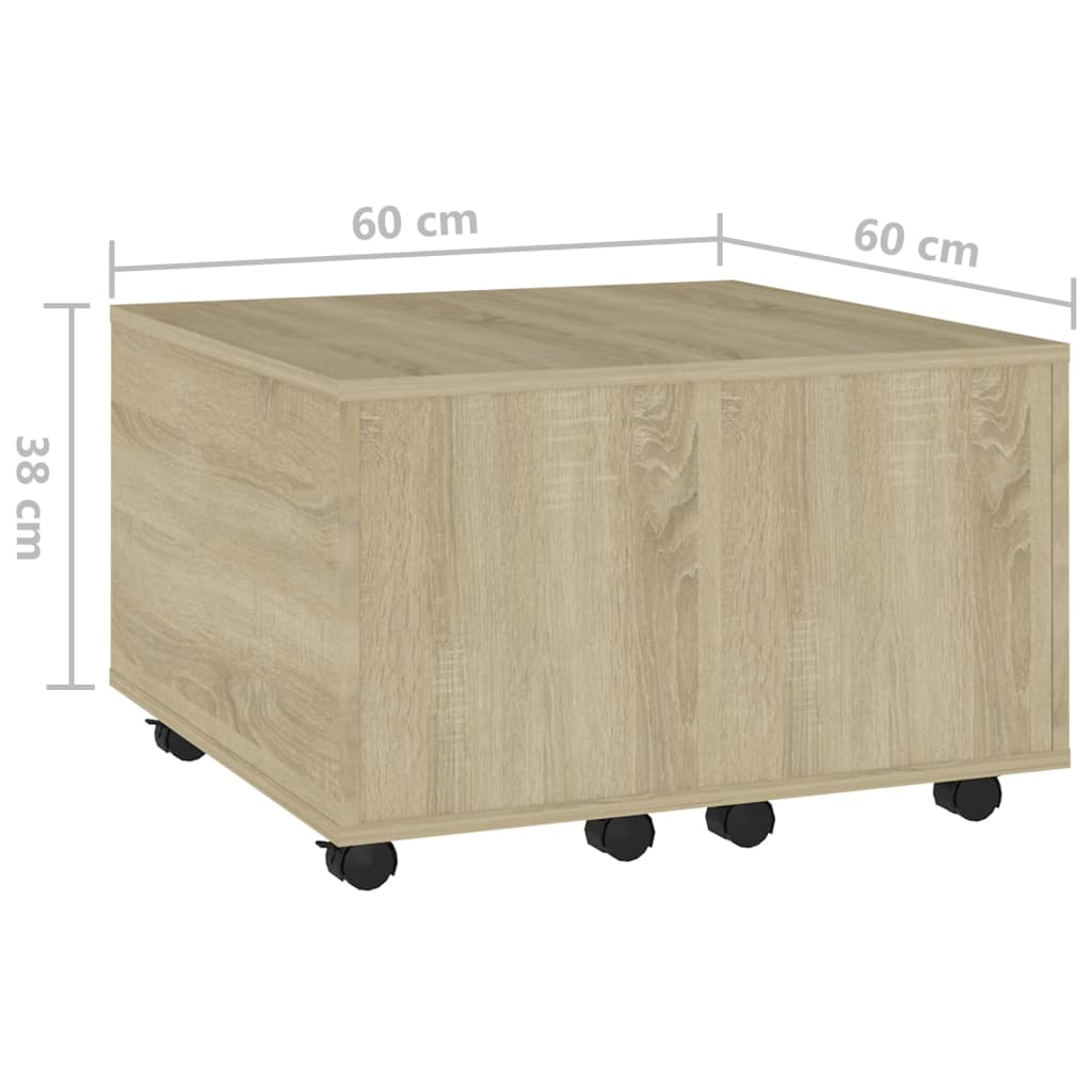 Mesa de centro 60x60x38 cm derivados de madeira carvalho sonoma