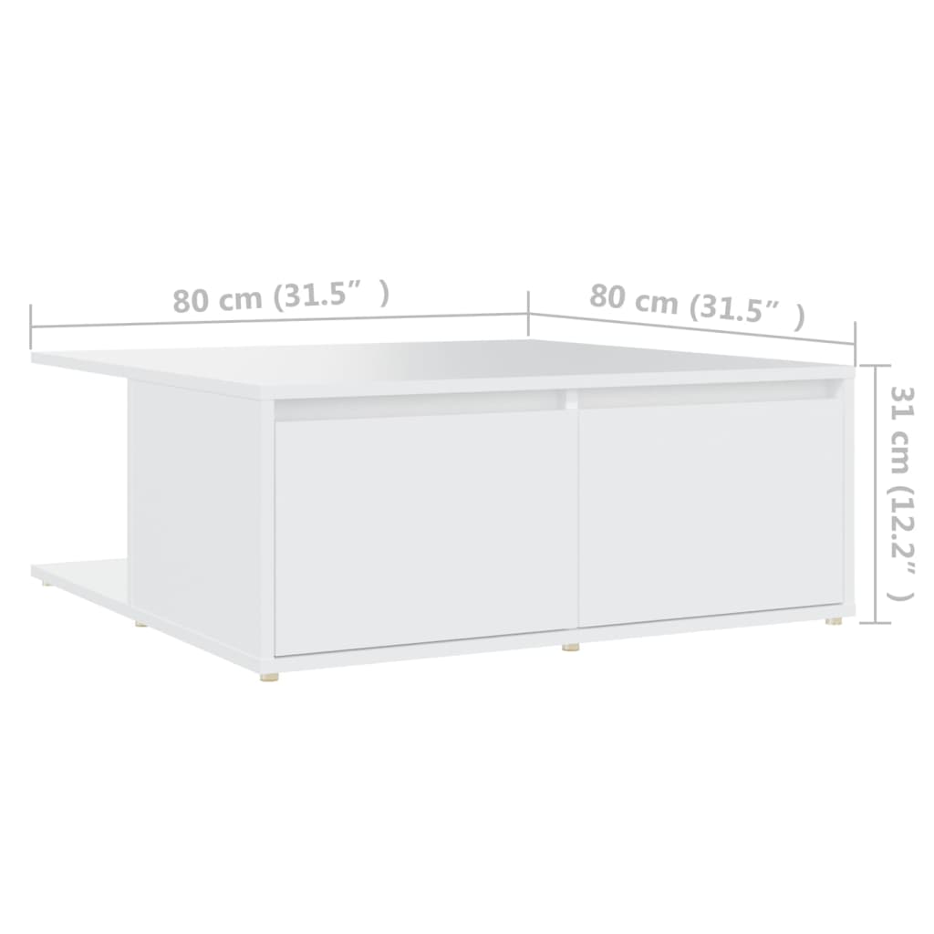 Mesa de centro 80x80x31 cm derivados de madeira branco