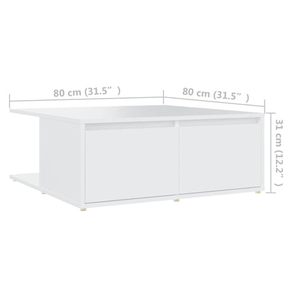 Mesa de centro 80x80x31 cm derivados de madeira branco