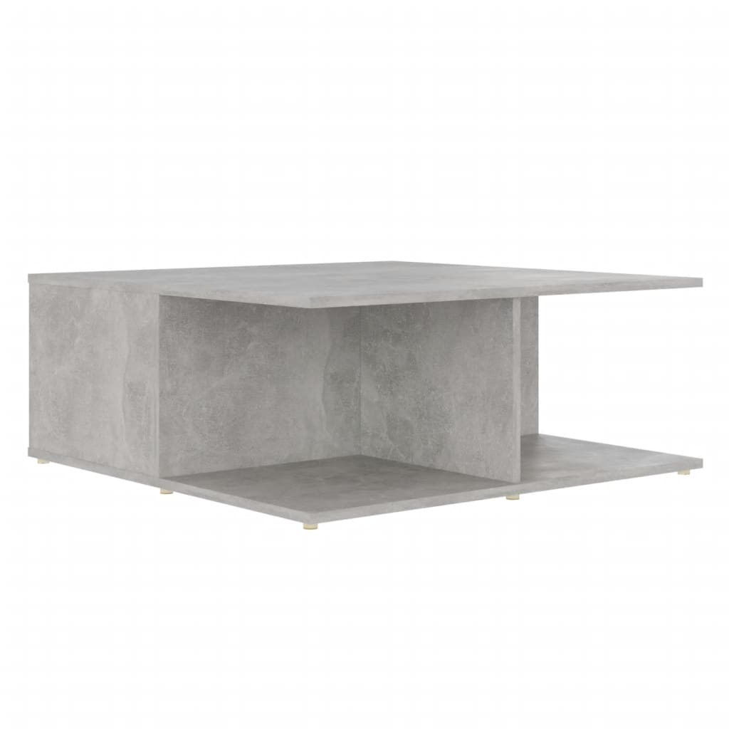 Mesa de centro 80x80x31 cm contraplacado cinzento cimento