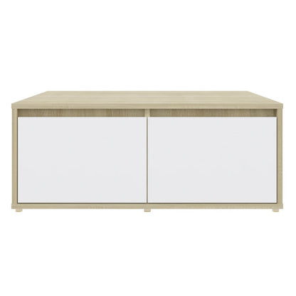 Mesa de centro derivados de madeira branco e carvalho sonoma