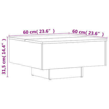 Mesa de centro 60x60x31,5 cm derivados de madeira preto
