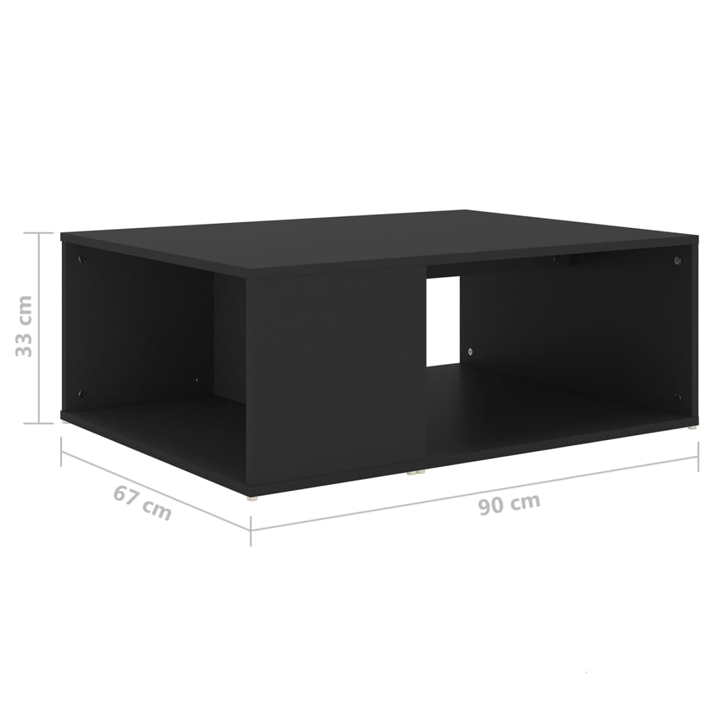 Mesa de centro 90x67x33 cm derivados de madeira preto