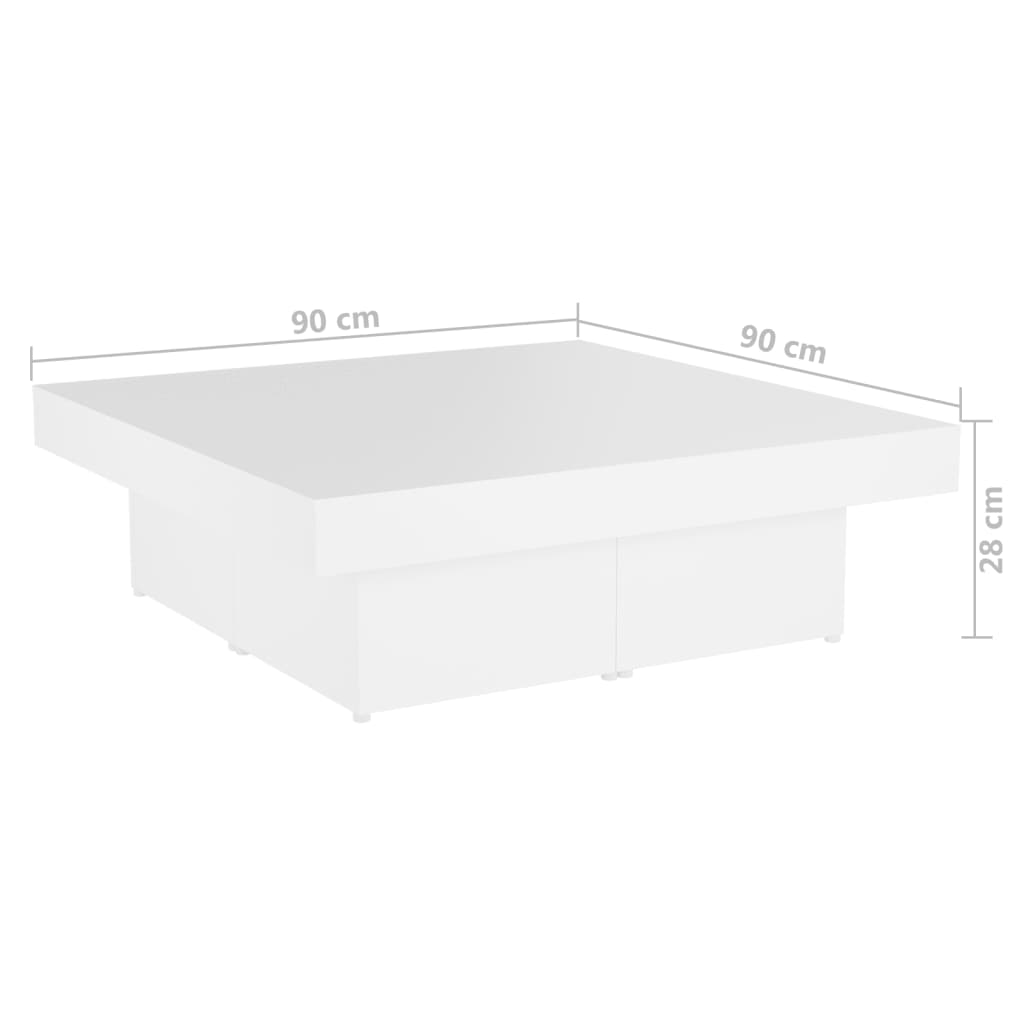 Mesa de centro 90x90x28 cm derivados de madeira branco