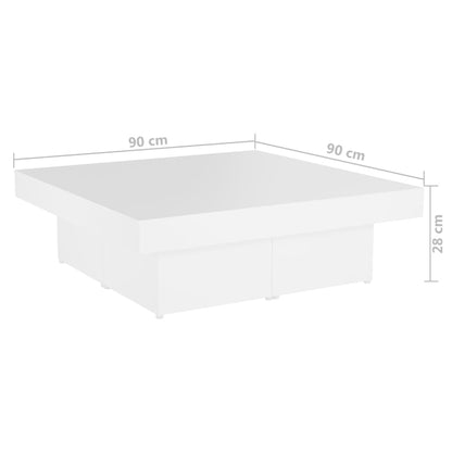 Mesa de centro 90x90x28 cm derivados de madeira branco