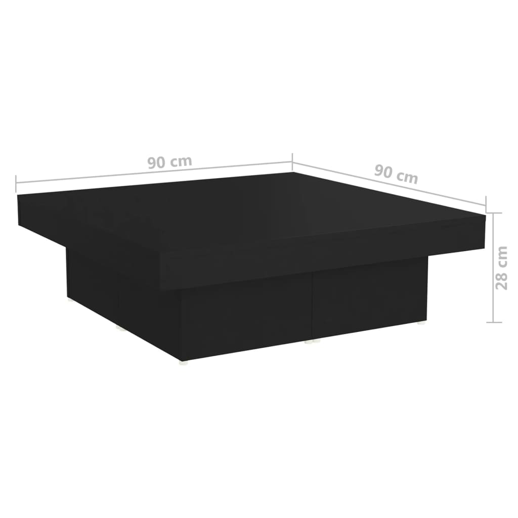 Mesa de centro 90x90x28 cm derivados de madeira preto