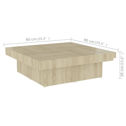Mesa de centro 90x90x28 cm contraplacado carvalho sonoma
