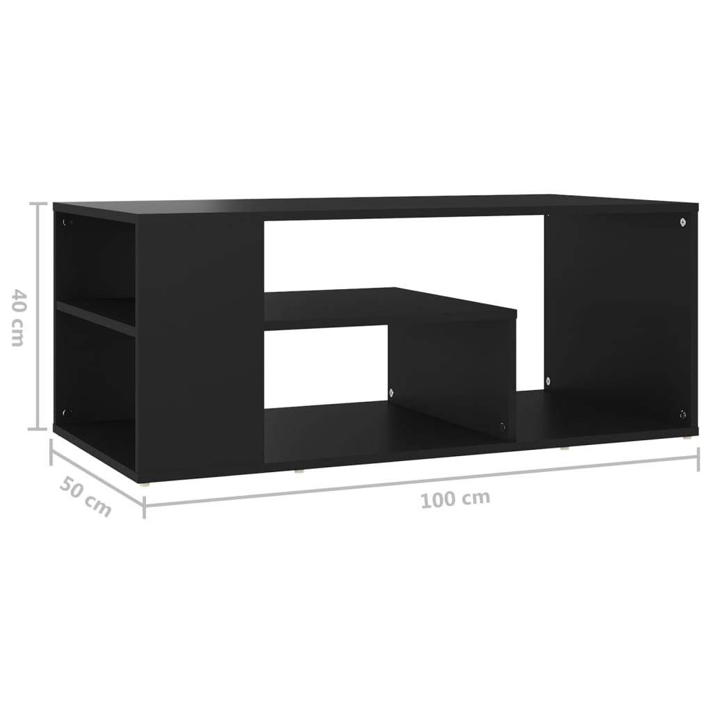Mesa de centro 100x50x40 cm derivados de madeira preto