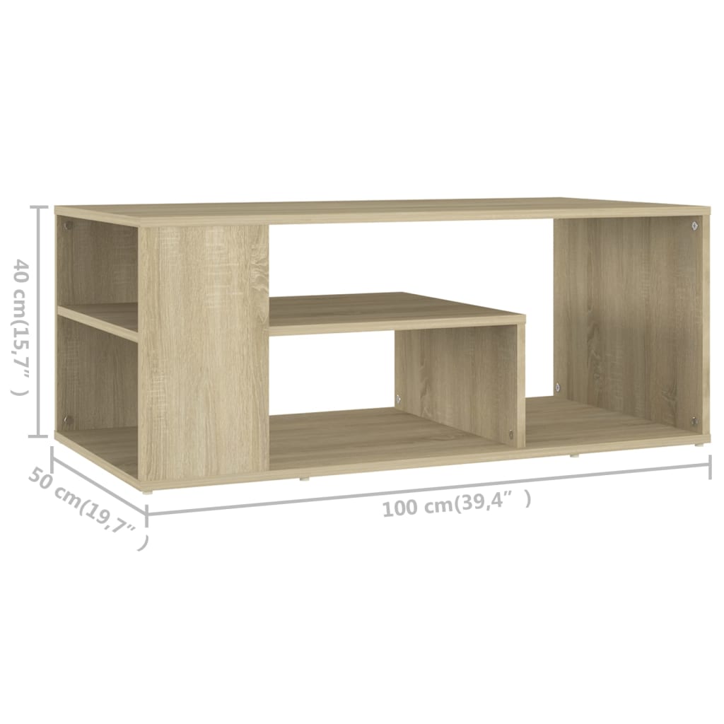 Mesa centro 100x50x40 cm derivados de madeira carvalho sonoma