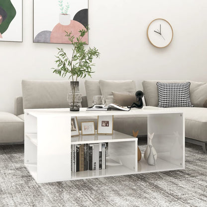 Mesa de centro 100x50x40 cm derivados madeira branco brilhante