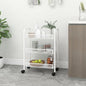 Carrinho de cozinha com 3 prateleiras ferro 46x26x64 cm branco
