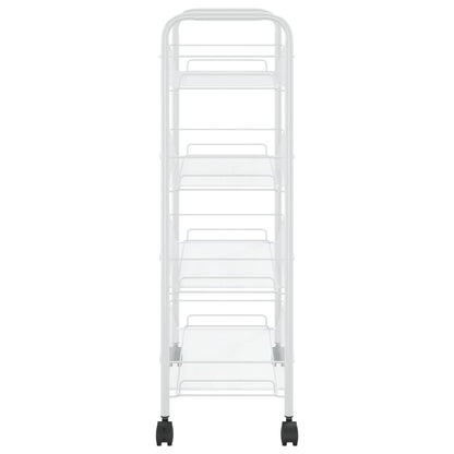 Carrinho de cozinha com 4 prateleiras ferro 46x26x85 cm branco