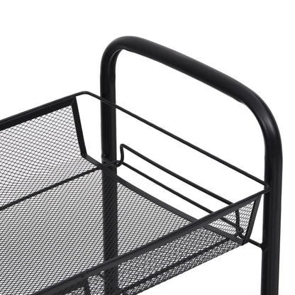 Carrinho de cozinha com 5 prateleiras ferro 46x26x105 cm preto