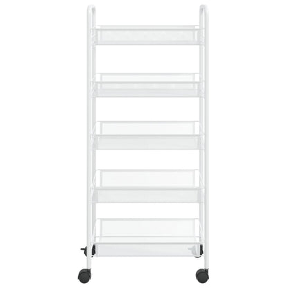 Carrinho de cozinha com 5 prateleiras ferro 46x26x105 cm branco