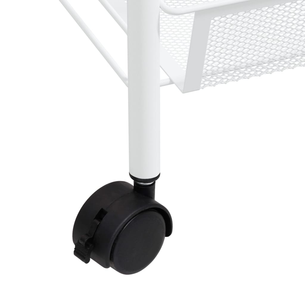 Carrinho de cozinha com 5 prateleiras ferro 46x26x105 cm branco