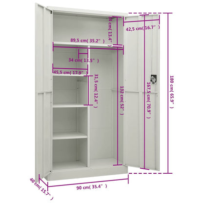 Cacifo 90x40x180 cm aço cinzento-claro